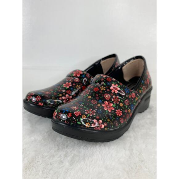 Easy Works Laurie Clogs Groovy Floral Nursing Shoes Women’s 9.5 - Picture 1 of 8